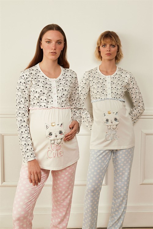 Feyza 3561 Kitty Lohusa Pijama Takımı