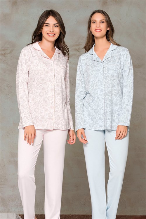 Poleren 6193 Önden Düğmeli Lohusa Pijama Takımı