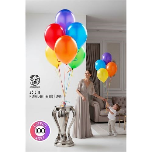 Premium Serisi 23 cm Mat Lateks Balon Seti – 100’lü Profesyonel Etkinlik Paketi