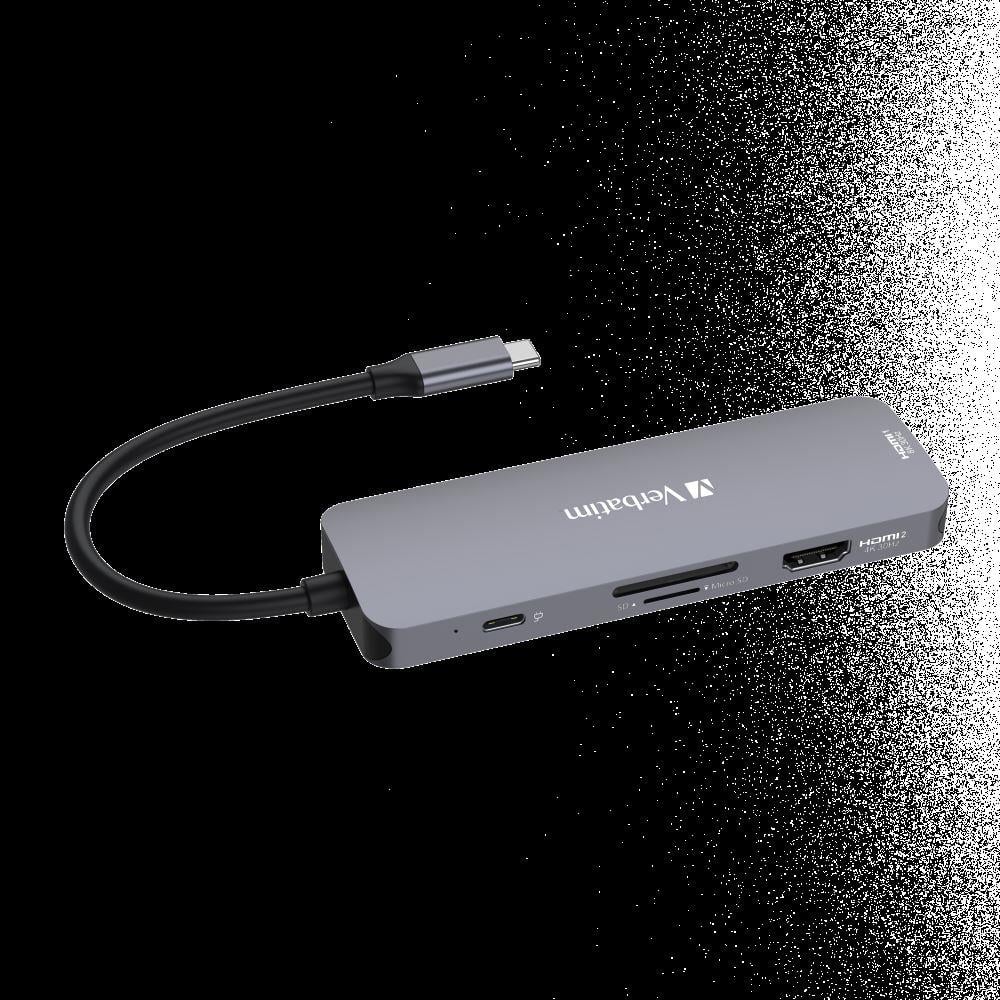 VERBATIM HUB USB-C Pro Multiport 8 Port 2 x HDMI 3xUSB-A 3.2xMicSDxUSB-C 32151