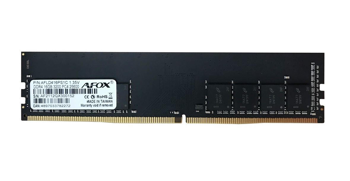 AFOX DIM MEMORY  DDR4 16GB 3200MHZ UDIMM AFLD416PS1C