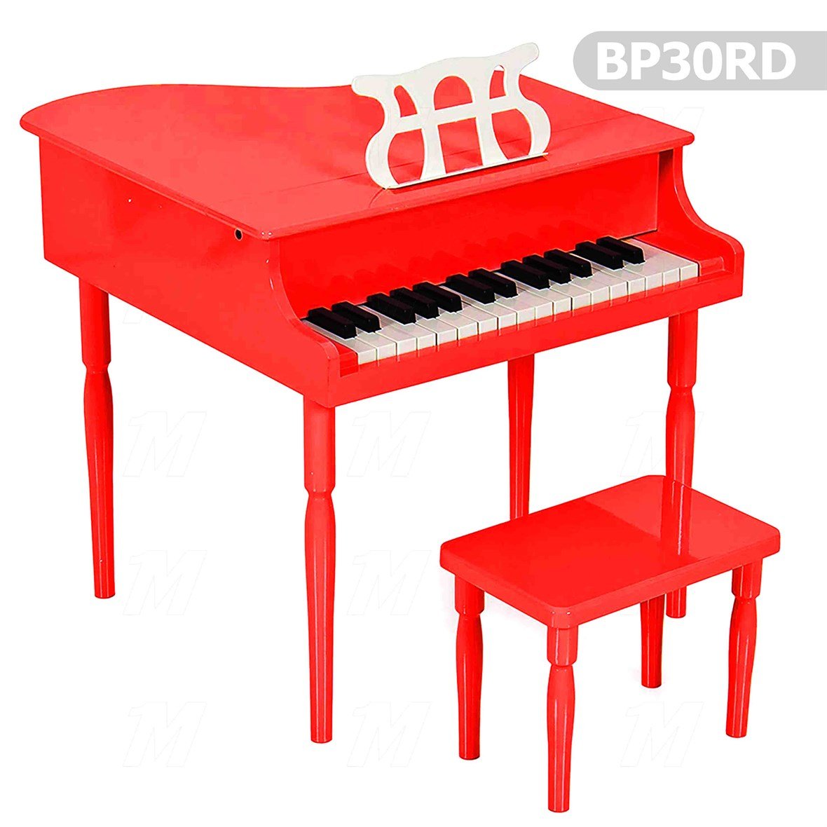 Çocuk için Ahşap Piyano BP30RD nota sehpası ve tabure Hediyeli