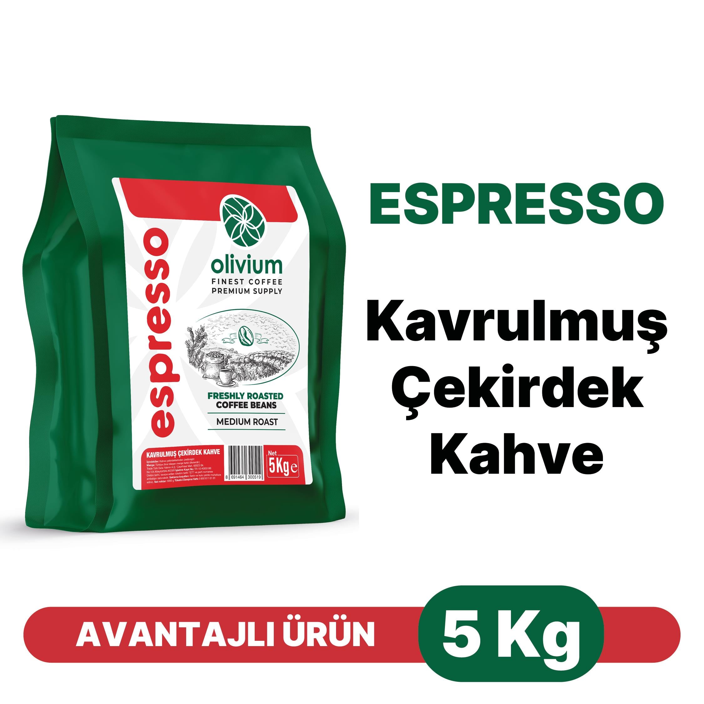 Espresso Kavrulmuş Çekirdek Kahve - 5 Kg