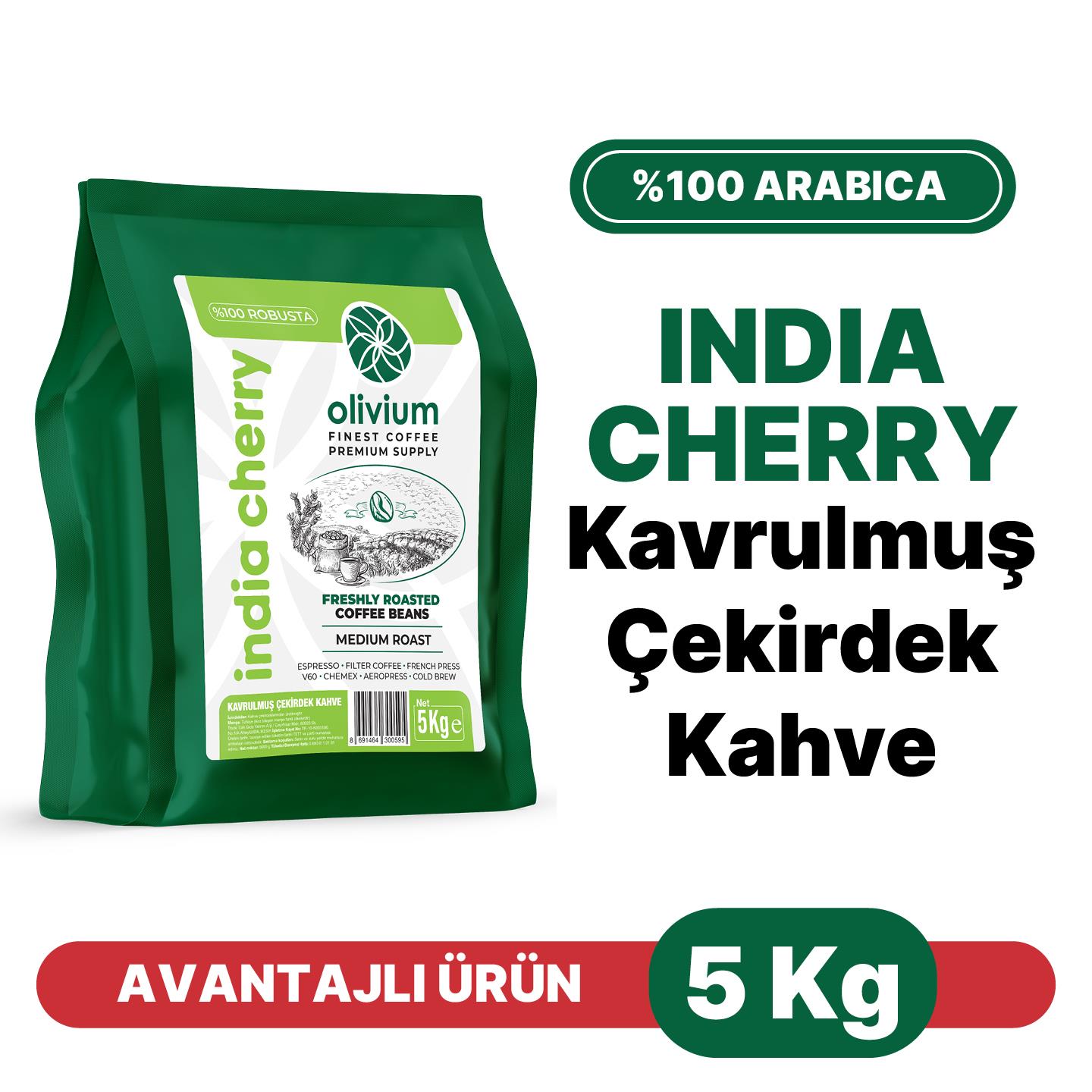 Hindistan Robusta Cherry AA Kavrulmuş Kahve 5Kg