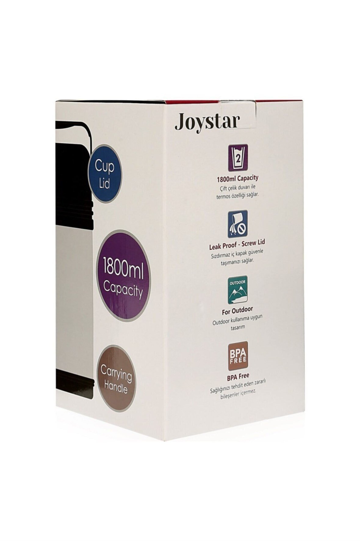 Joystar Çift Cidarlı Vakumlu Isı Yalıtımlı Yemek Termosu Metalik Gri