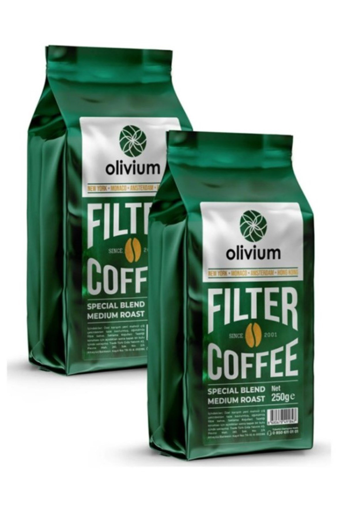 Olivium Öğütülmüş Filtre Kahve -  ( 2 Adet 250 Gramlık Ürün Içerir)