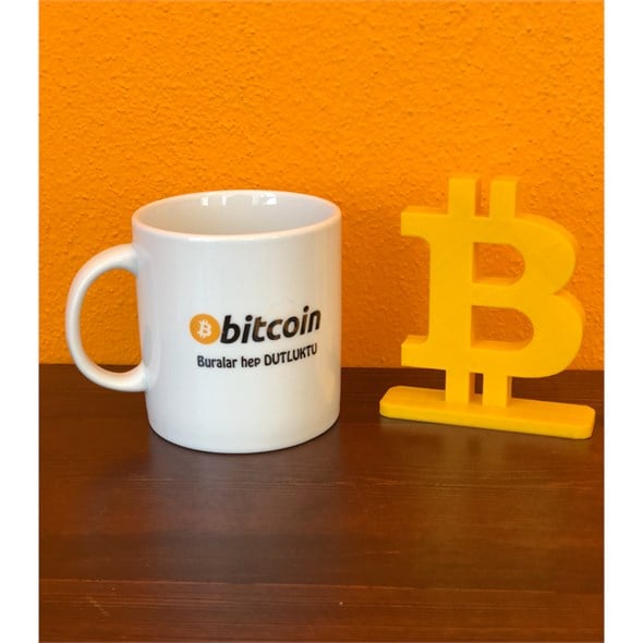Bitcoin hediyelik porselen kupa (Buralar Hep DUTLUKTU)
