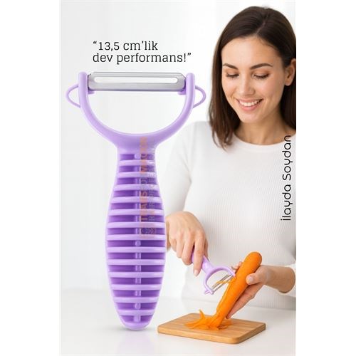 13,5 cm Ergonomik Sebze Soyacağı – Renkli Tasarım, Paslanmaz Bıçaklı, Konforlu Kullanım 722341