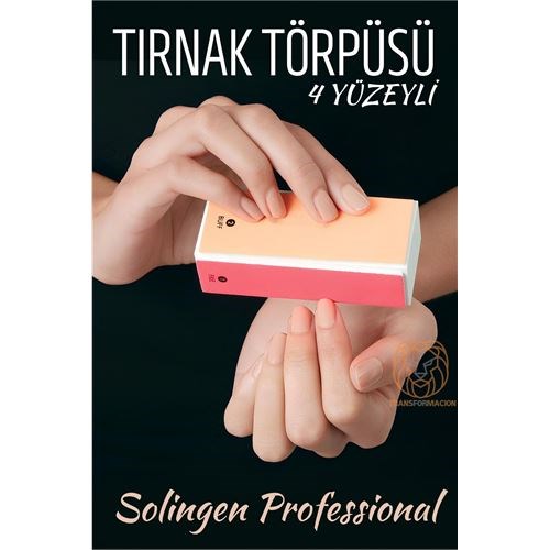 4 Yüzeyli Tırnak Törpüsü ve Parlatma Blok Sünger Solingen Professional 716803