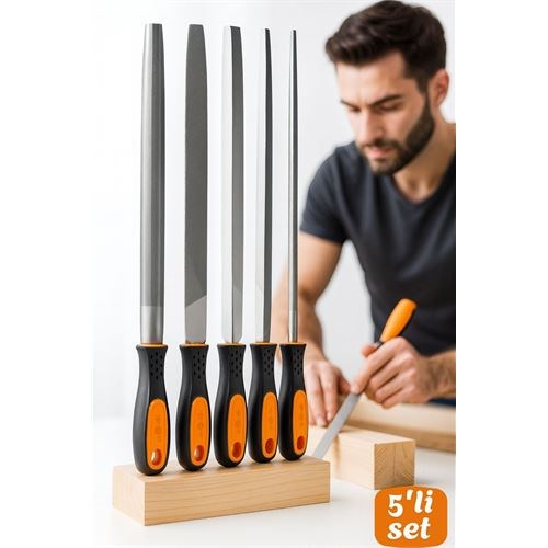 5’li Profesyonel El Eğesi ve Törpü Seti - Ahşap Törpüsü - Ağaç Törpüsü Endüstriyel Karbon Çelik