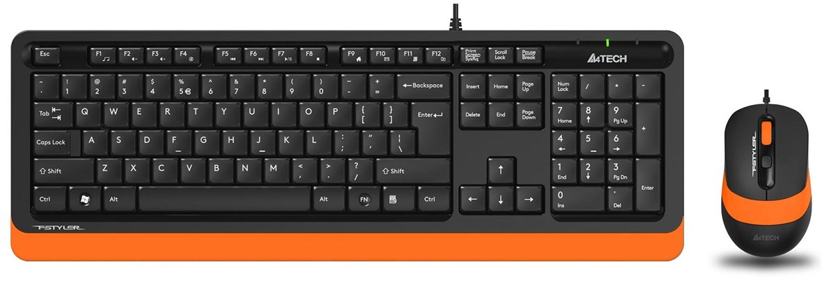 A4 TECH F1010 Kablolu Q TR Multimedya Klavye Mouse Set F1010-TURUNCU