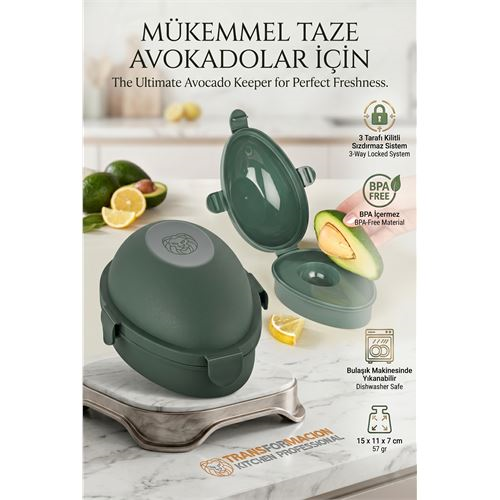 Avokado Saklama Kabı | Kilitli Taze Tutucu Koruyucu Kutu | Kararmaya Son 723084
