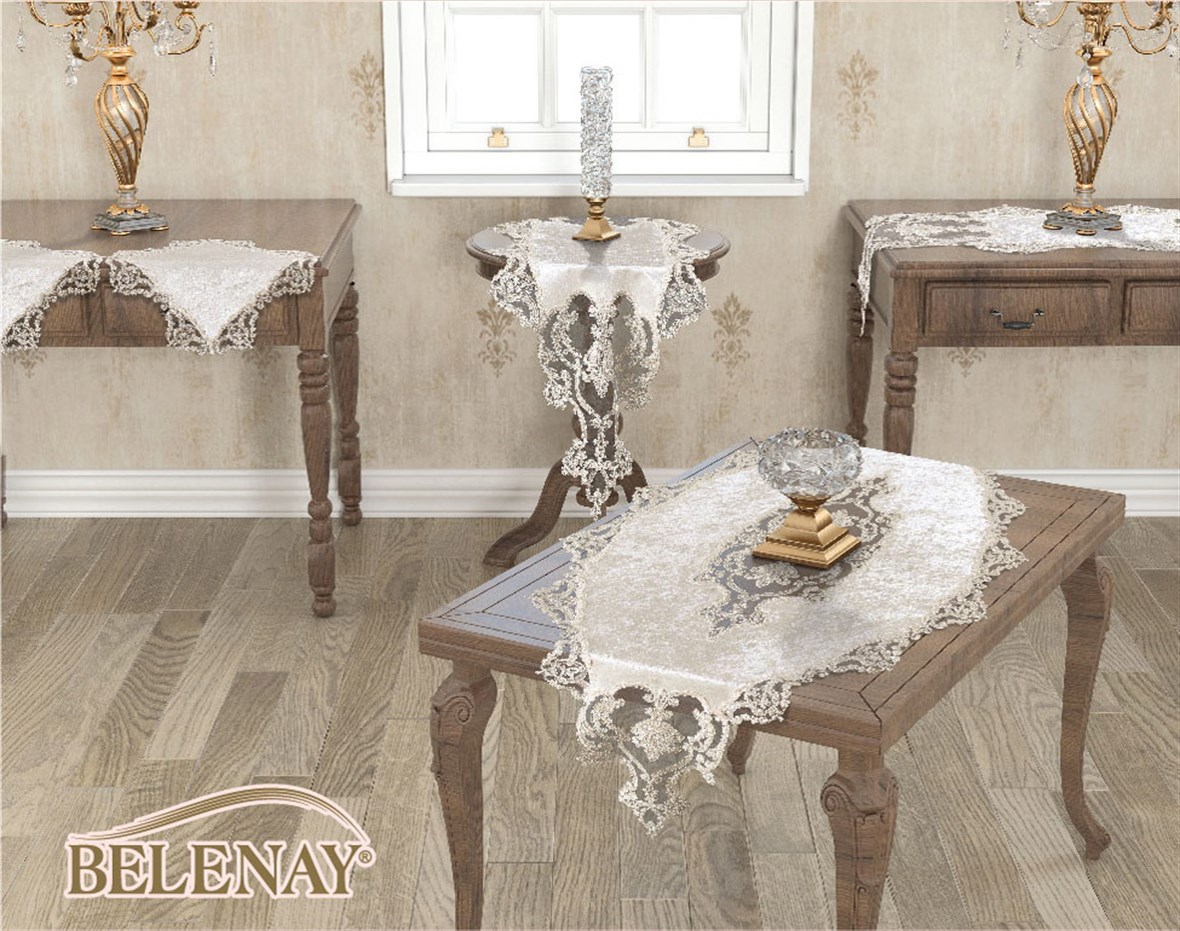 Belenay 5 Parça Fransız Dantelli Salon Takımı - 6052