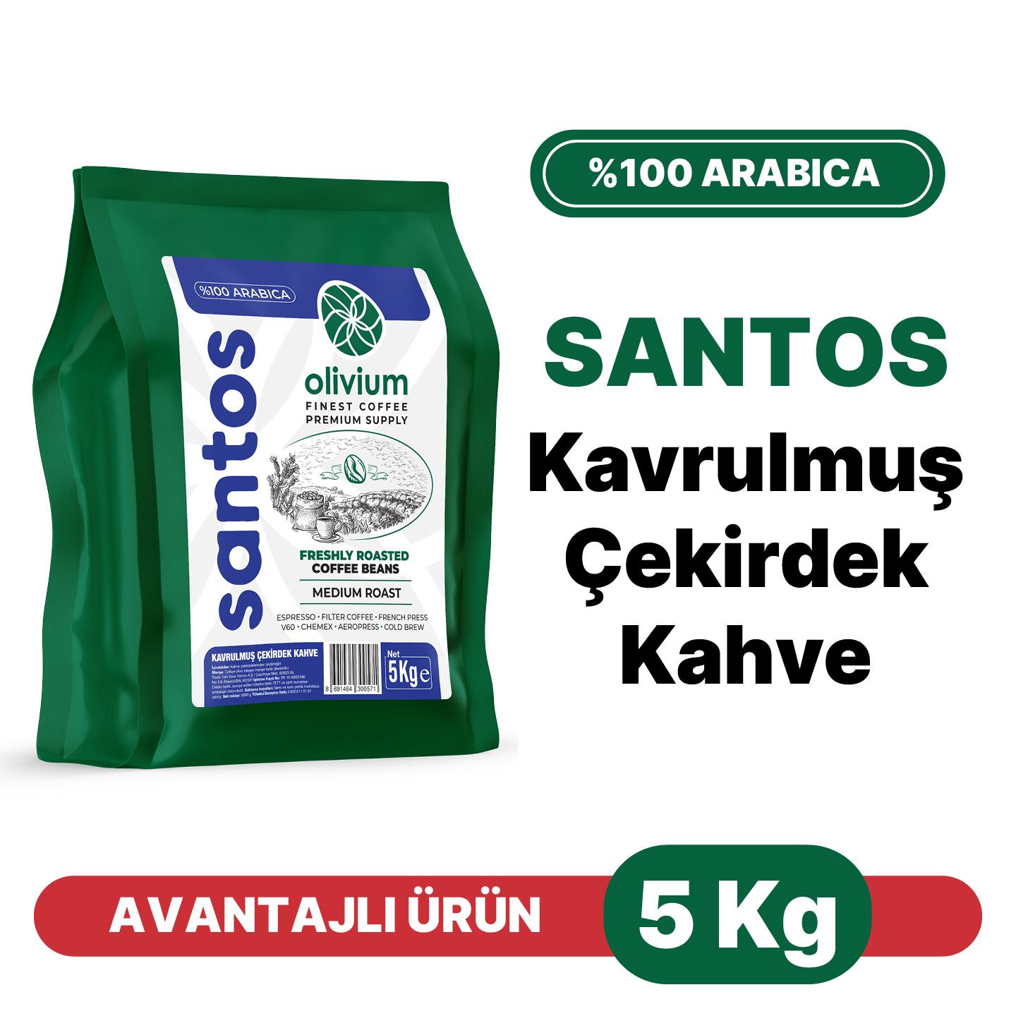 Brezilya Santos Fine Cup Kavrulmuş Kahve 5Kg