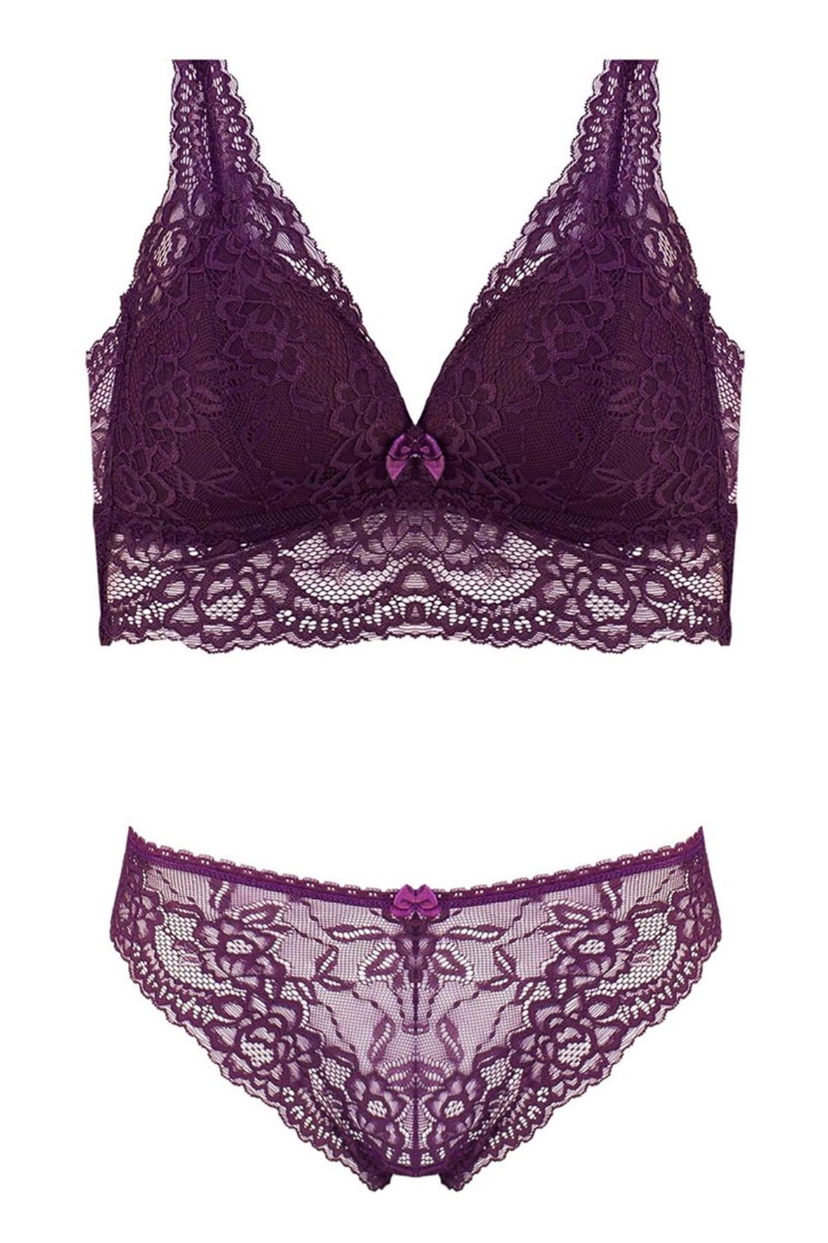 Desteksiz Bralet Takım Mor