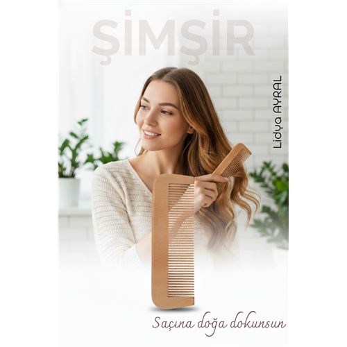 Doğal Şimşir Ahşap Tarak – 16 cm, Anti-statik, Kepek Karşıtı ve El Yapımı