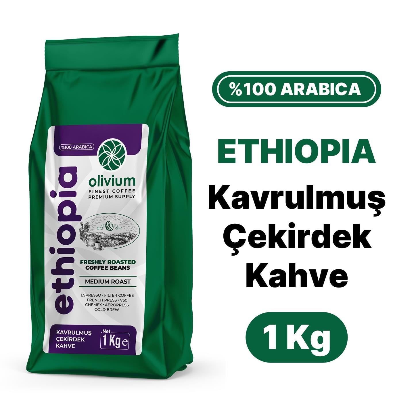 Etiyopya  Naturel Kavrulmuş Kahve - 1 Kg