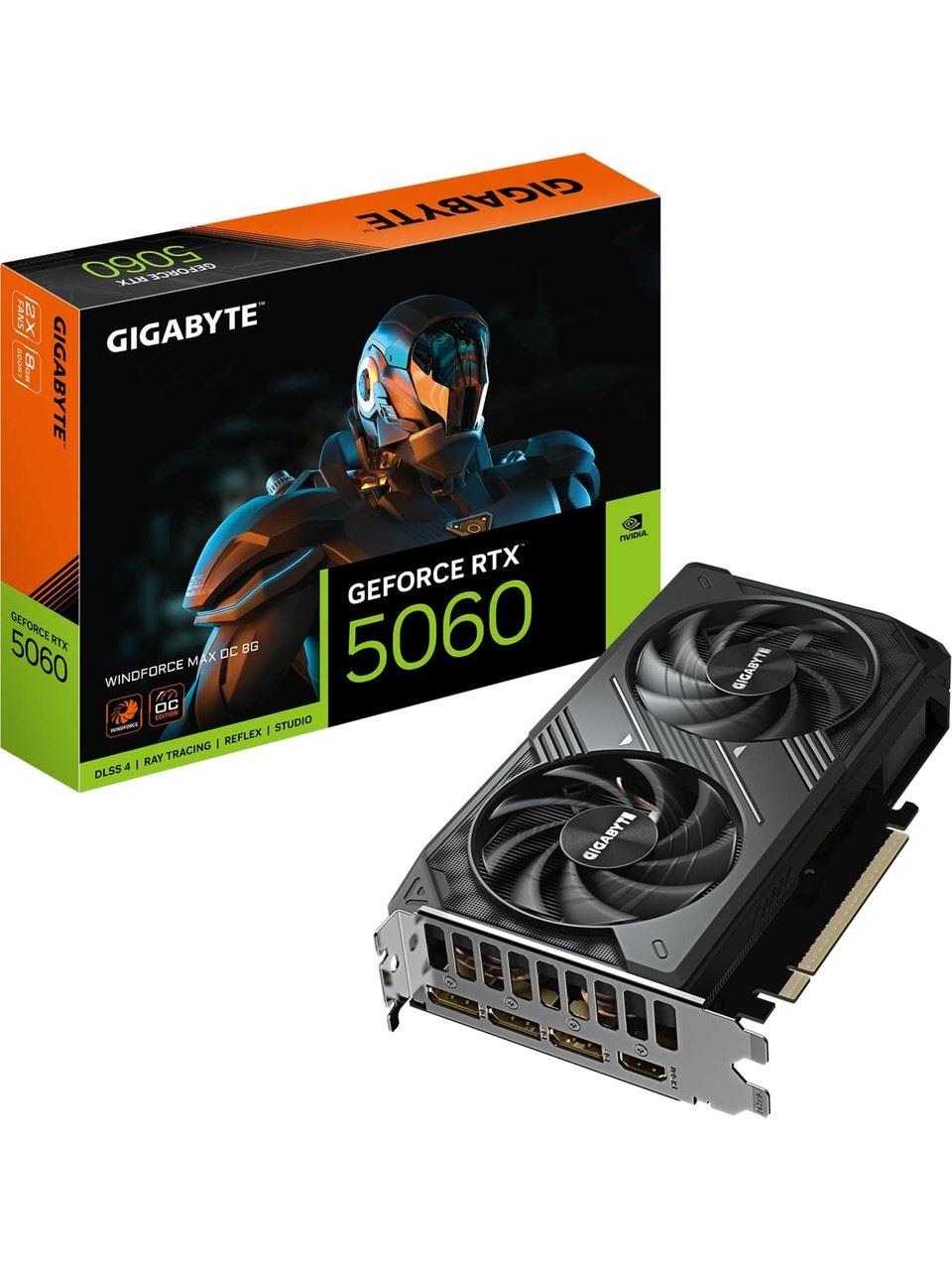 GIGABYTE VGA RTX5060 WINDFORCE 2 MAX OC 8GB 128B GDDR7 DP-HDMI EKRAN KARTI GVN5060WF2MAXOC8GD