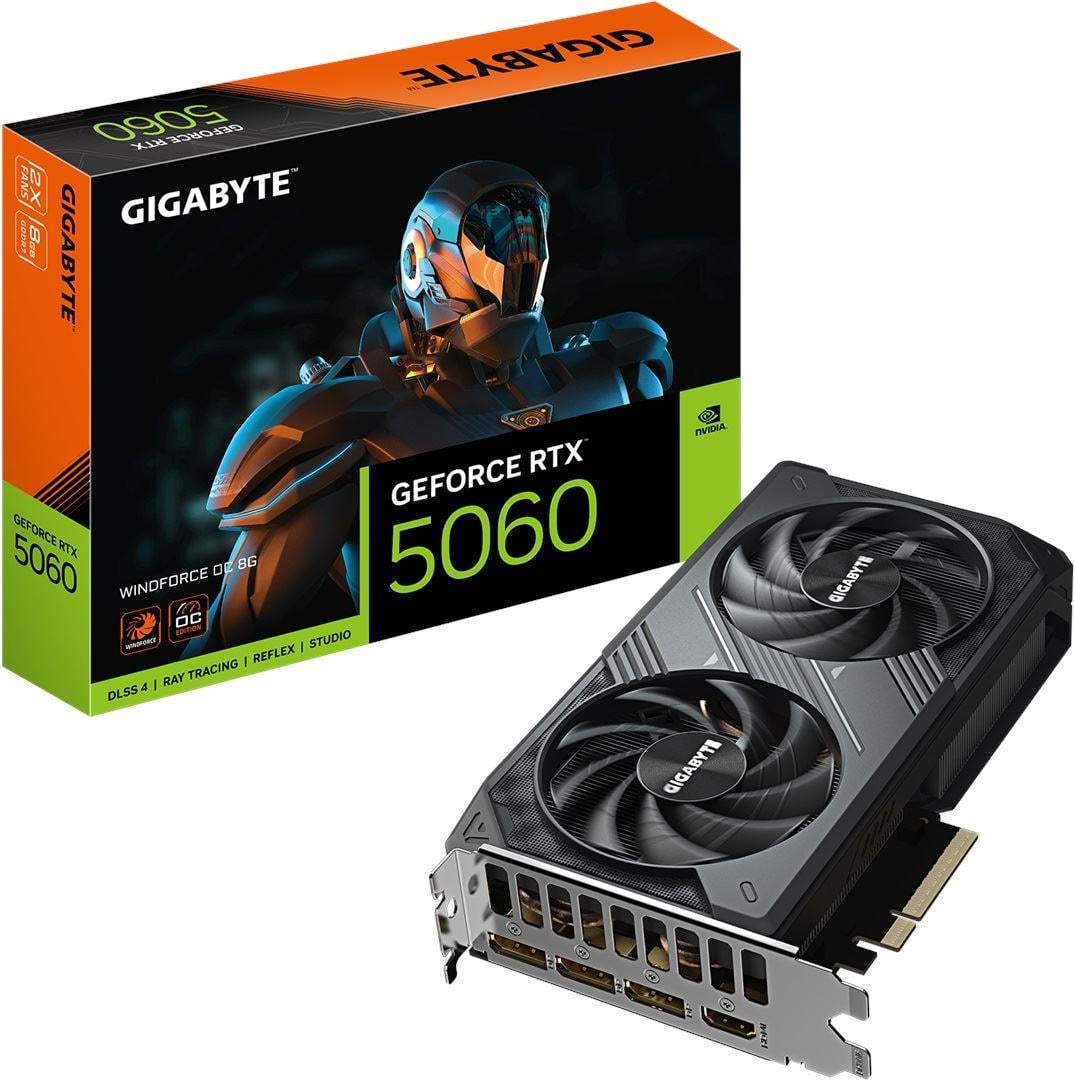 GIGABYTE VGA RTX5060 WINDFORCE 2 OC 8GB 128B GDDR7 DP-HDMI EKRAN KARTI GV-N5060WF2OC-8GD