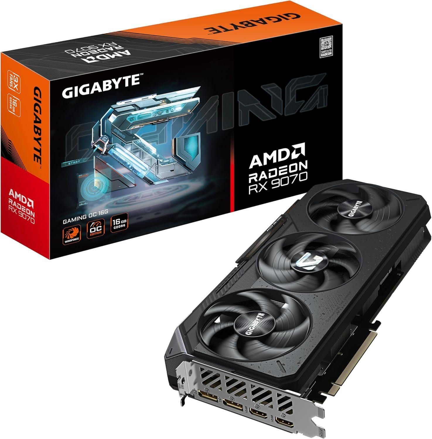GIGABYTE VGA RX9070 GAMING OC 16GB 256B GDDR6 DP-HDMI EKRAN KARTI GVR9070GAMOC-16GD