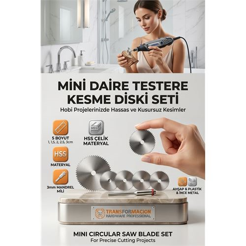 Hobi Makine Uyumlu HSS Mini Testere Disk Seti 6 Parça - Ahşap Metal Kesici Gravür Ucu 723176