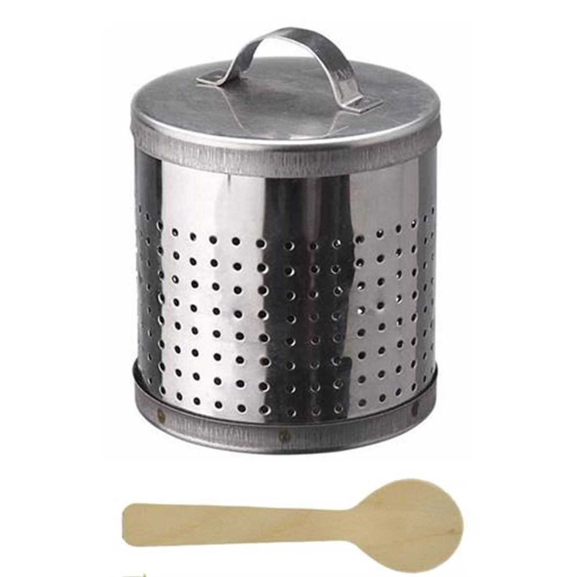 HomeCare Metal Kafesli Çay Süzgeci Ahşap Kaşık Seti 714339