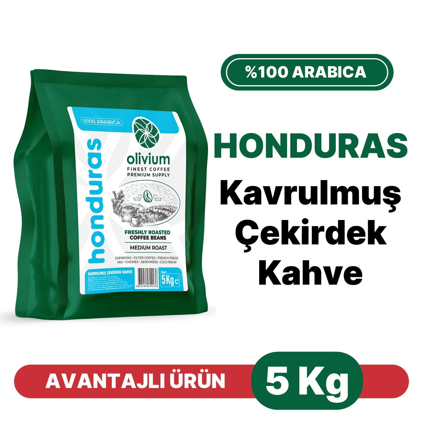 Honduras Kavrulmuş Kahve 5Kg