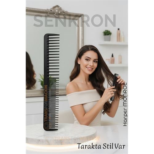 Karbon Plastik Saç Kesim Tarağı – 17.2 cm, Kuaför ve Kişisel Kullanıma Uygun 722298