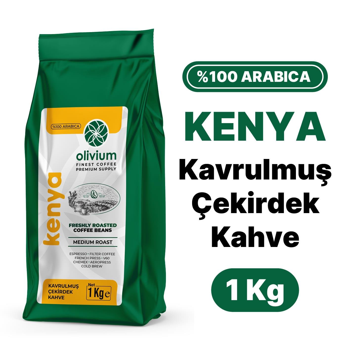 Kenya AA Naturel Kavrulmuş Kahve 1Kg