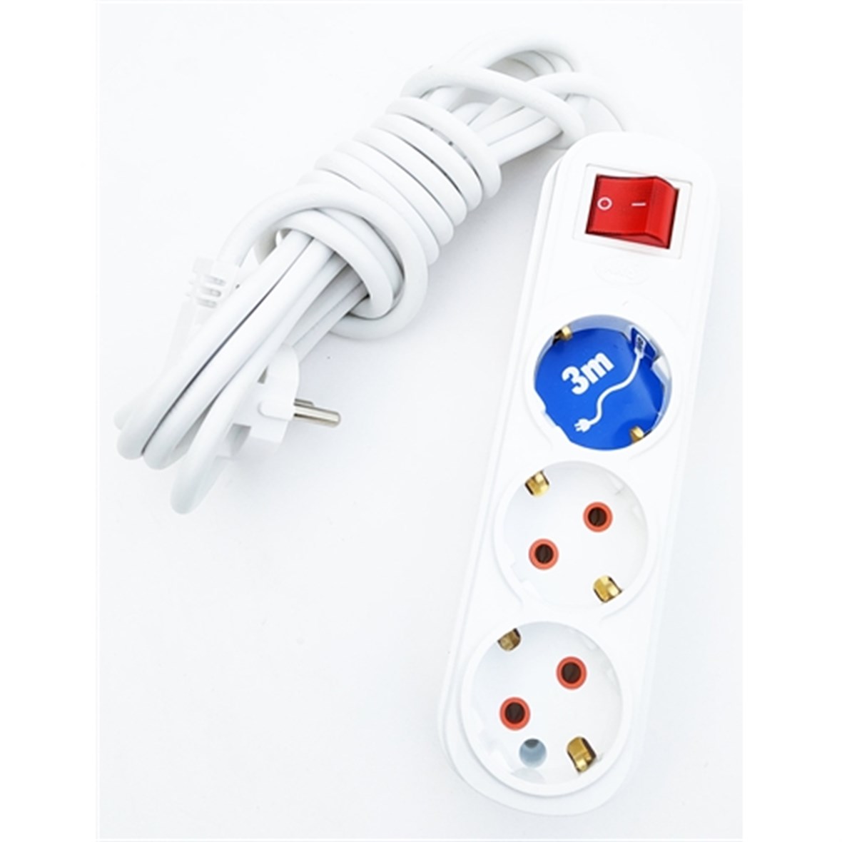 MasterCare Anahtarlı 3 Mt Kablolu 3 lü Priz ANDROID Şarj Kablosu HEDİYELİ 711682