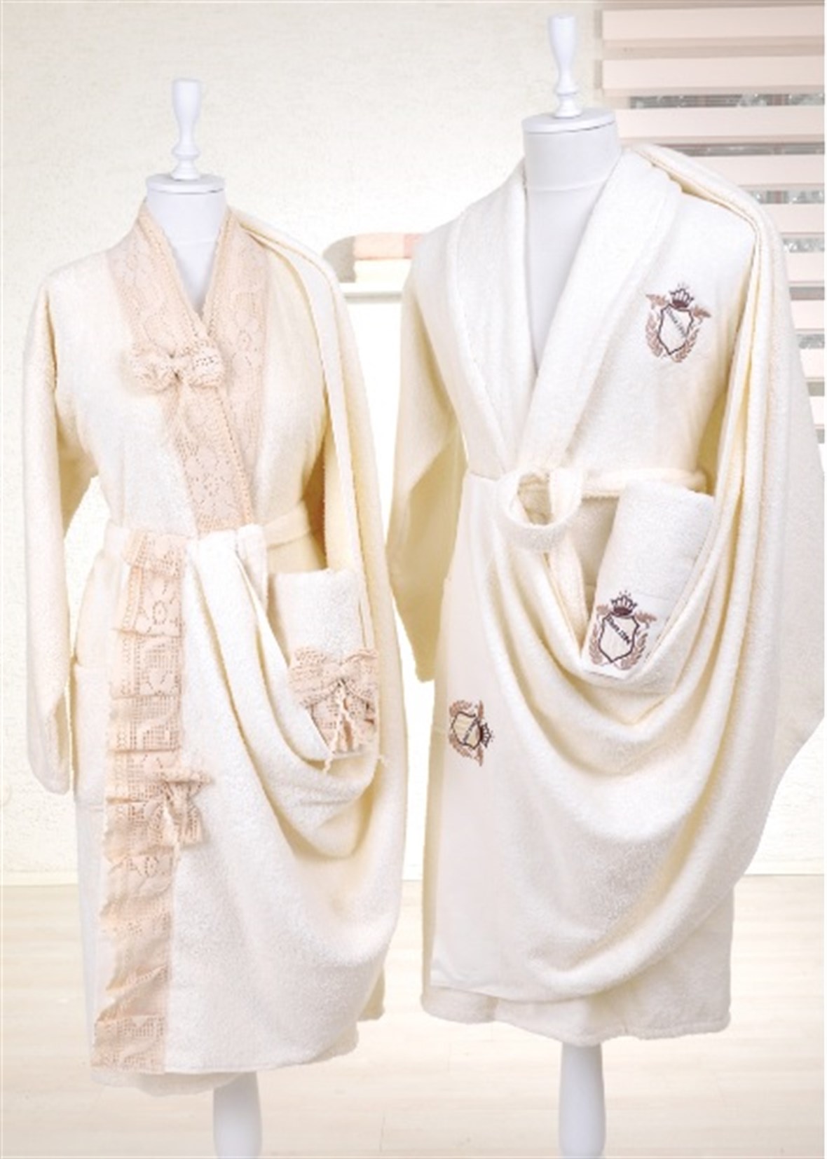 Minteks Romonatik 6`lı Aile Seti - No17  Krem