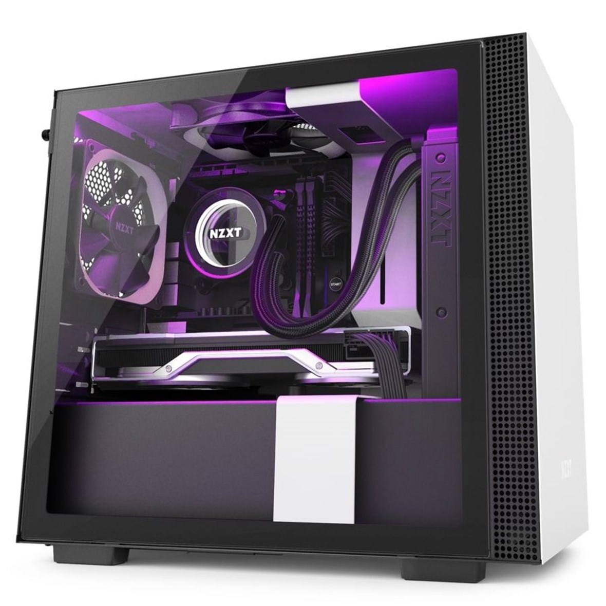 NZXT H210i Mini ITX White/Black Chassis with Smart Device 2, 2x 120mm Aer F CA-H210I-W1