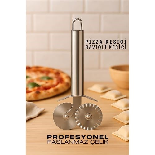 Pizza Kesici Profesyonel Çelik Hamur Ravioli Kesici 721987
