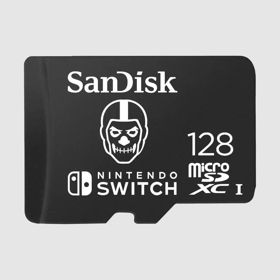 SANDISK 128GB Nintendo MicroSD UHS I Card Fortnite Edition Skull Trooper SDSQXAO-128G-GN6ZG