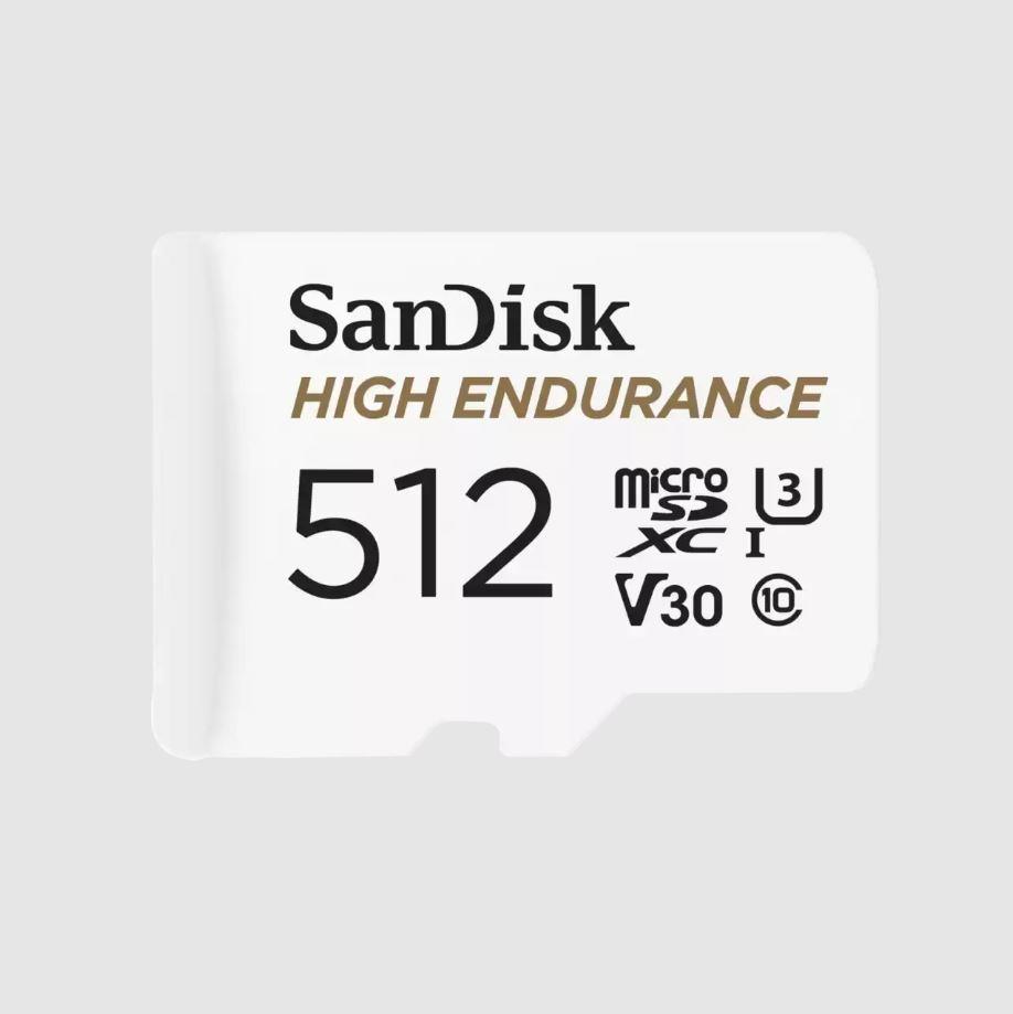 SANDISK 512GB Max Endurance microSDXC + SD Adapter 100/40 MB/s SDSQQNR-512G-GN6IA