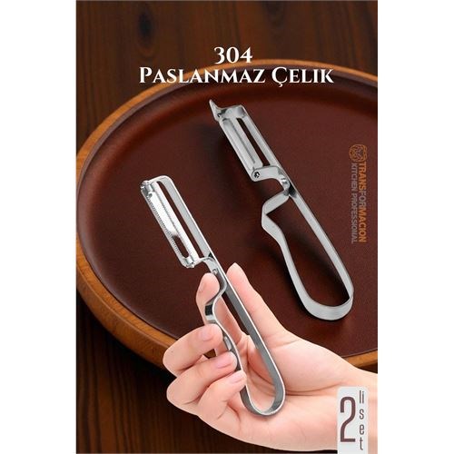 Soyacak Seti- Sebze Soyacağı Profesyonel Paslanmaz Çelik 2 li SET 722013