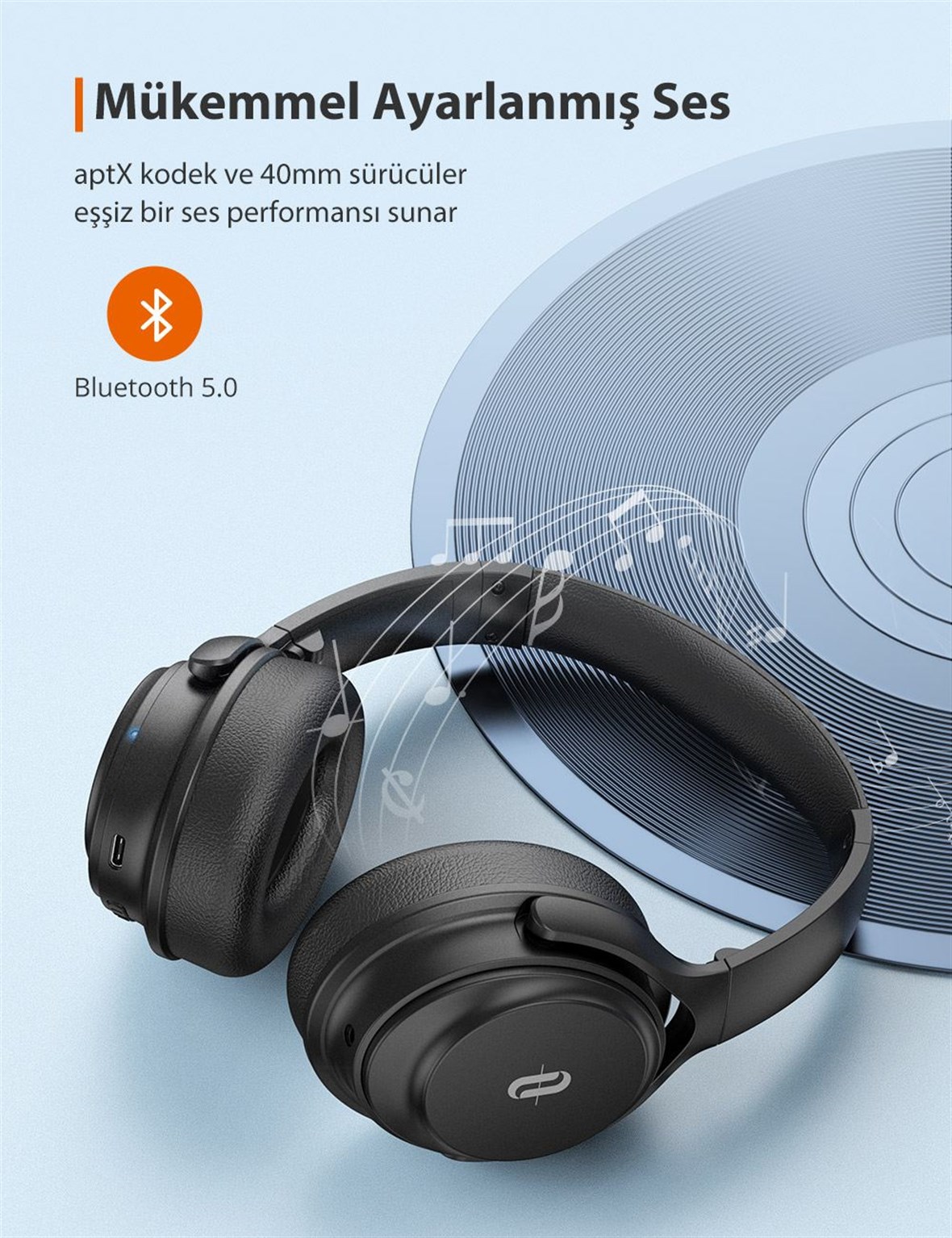 TAOTRONICS SoundSurge 85 Aktif Gürültü Engelleyici ANC Bluetooth 5.0  Kulaklık TT-BH085
