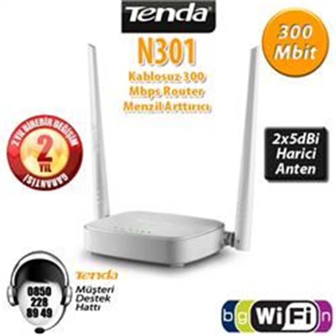 TENDA 300Mbps 4xPort WiFi-N 2xAnten Access Point Router N301