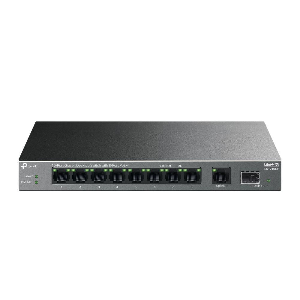 TP-LINK 10-Port Gigabit Desktop Switch with 8-Port PoE+ LS1210GP