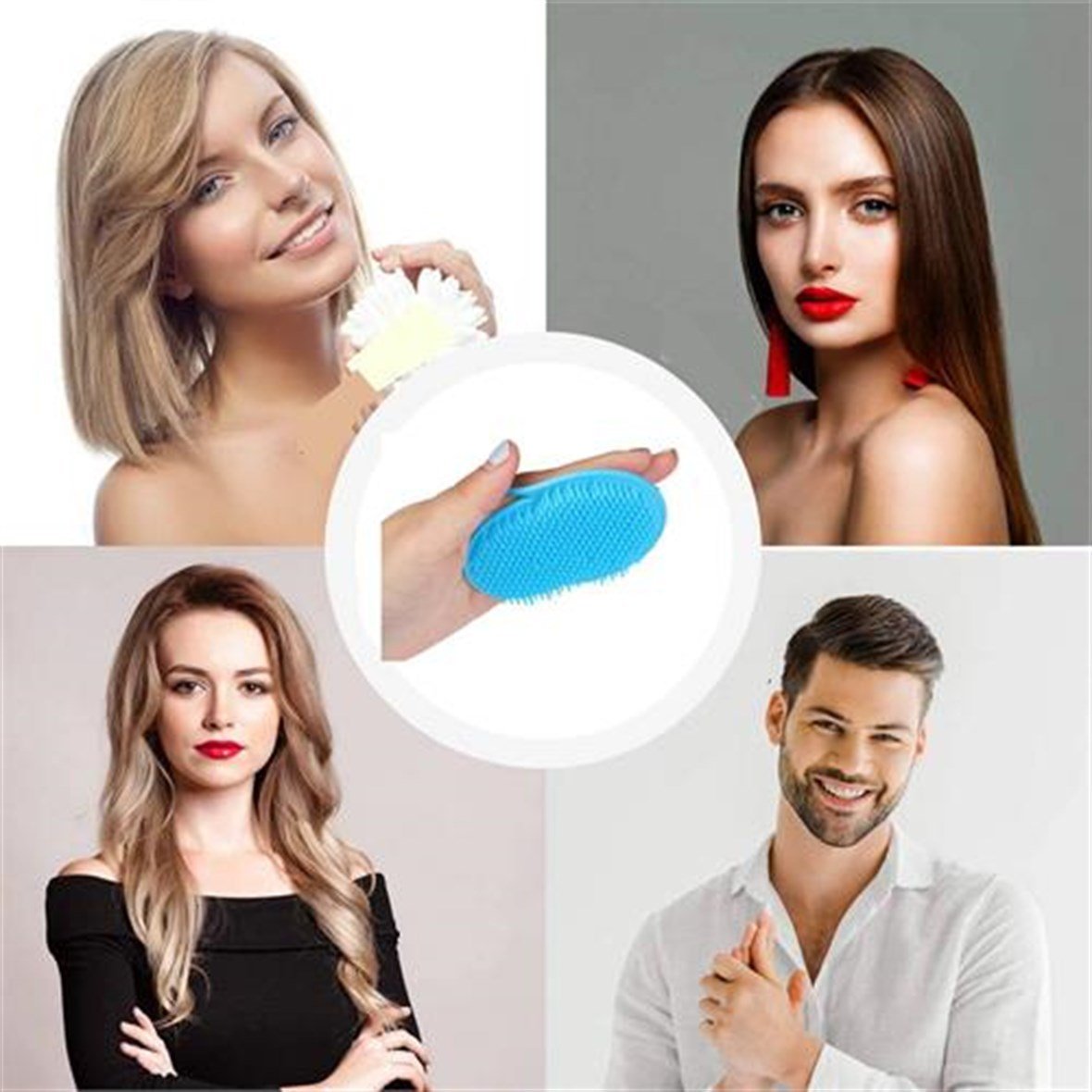 TRANSFORMACION Belgiqa Avuçiçi Saç Yıkama ve Yoğun Tarama Tarağı