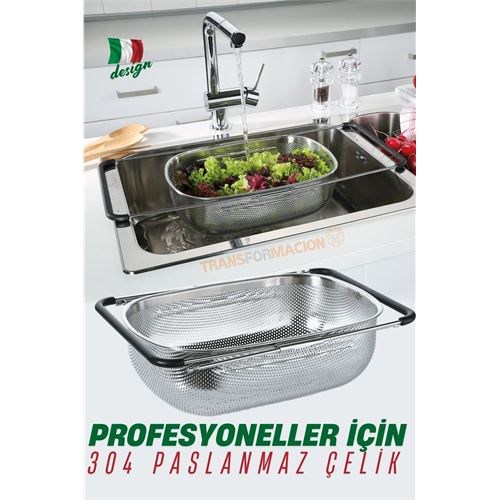 TransForMacion Lavabo Süzgeci Ayarlanabilir Kevgir 304 Paslanmaz Çelik 721523