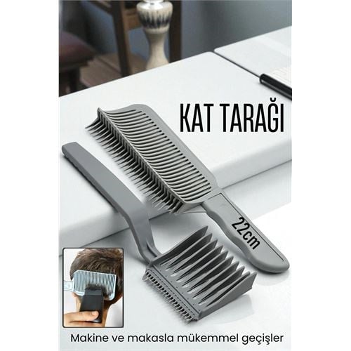 Uzun Kat Tarağı Kavisli Kontur Geçiş Kat Kesim Kesim Tarağı 2 li SET Kuaför Berber