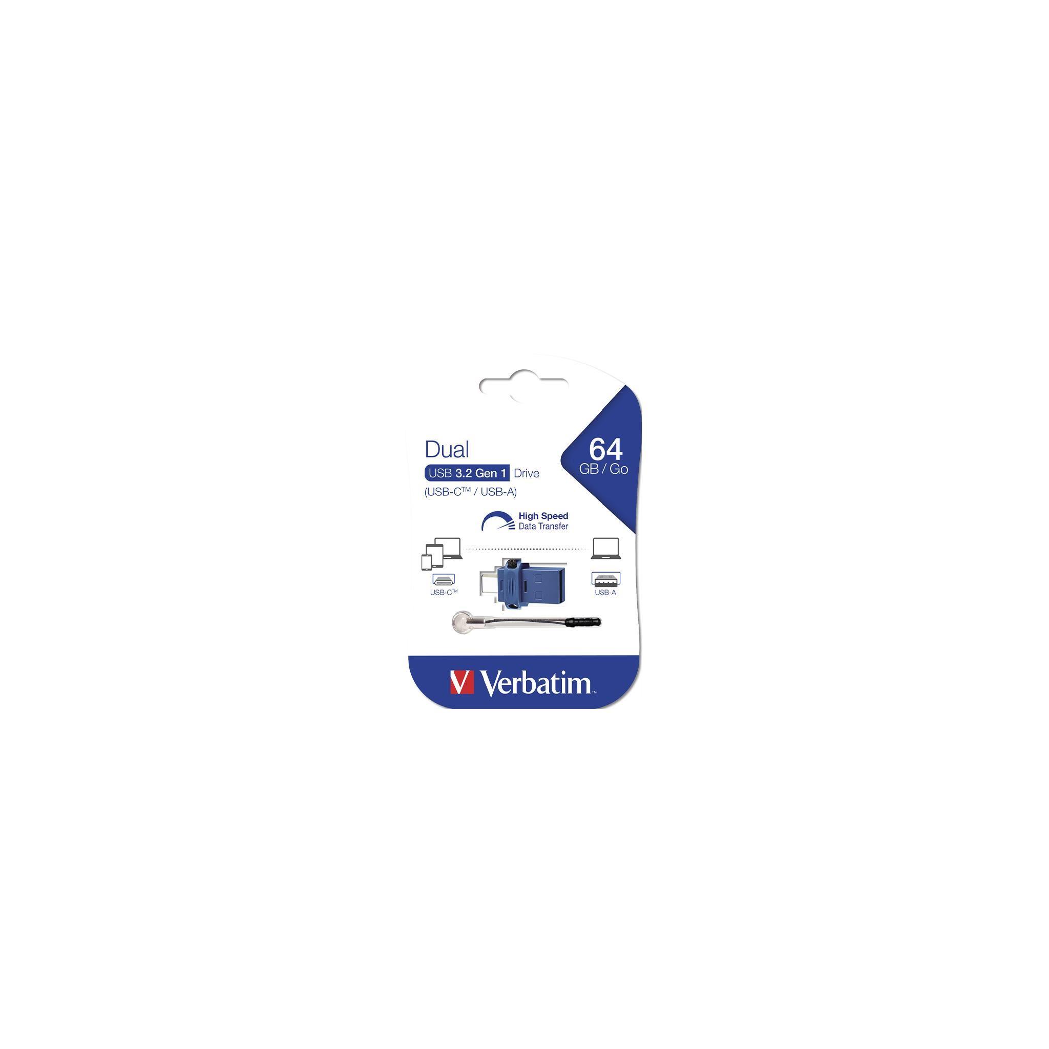 VERBATIM 64GB Dual Drive USB-C/USB-A USB BELLEK 49967