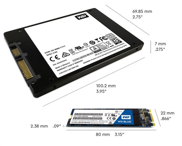 WD 1TB Blue Sata 3.0 560-530MB/s 7MM 2.5