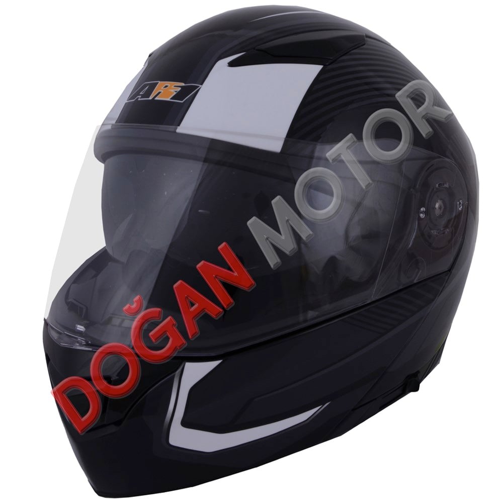 ÇENE AÇILIR VİZÖRLÜ KASK SİYAH-GRİ M