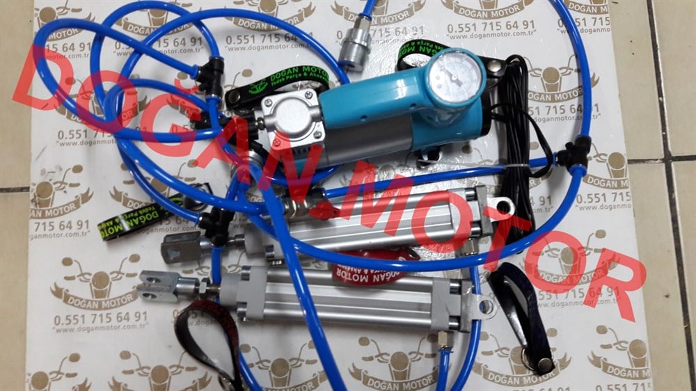 CG-CUP-DRİFT VE DİĞER MODELLER İÇİN ÖN ARKA AİR SİSTEMİ (HAZIR SET)DEMİR KOMPRESÖRLÜ (İŞLENMİŞ TAPALAR KARE KALIN AMASÖR