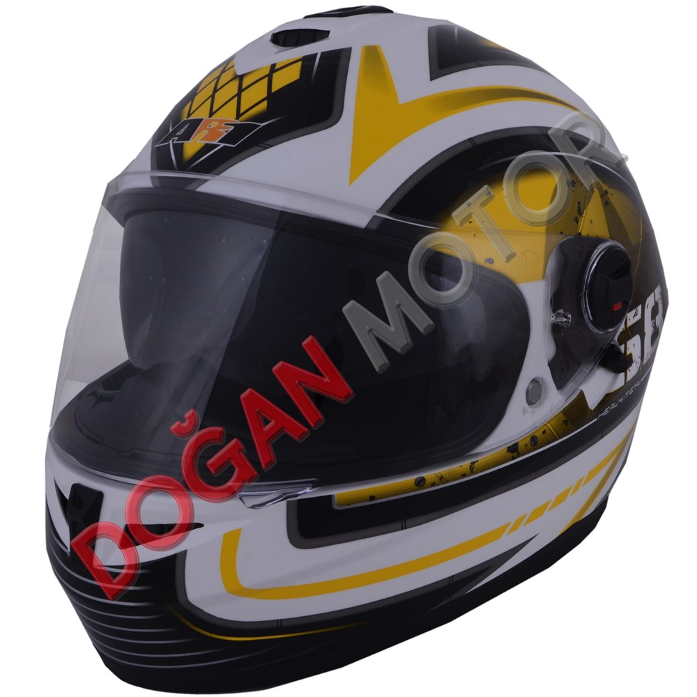 KAPALI KASK SİYAH-SARI  L