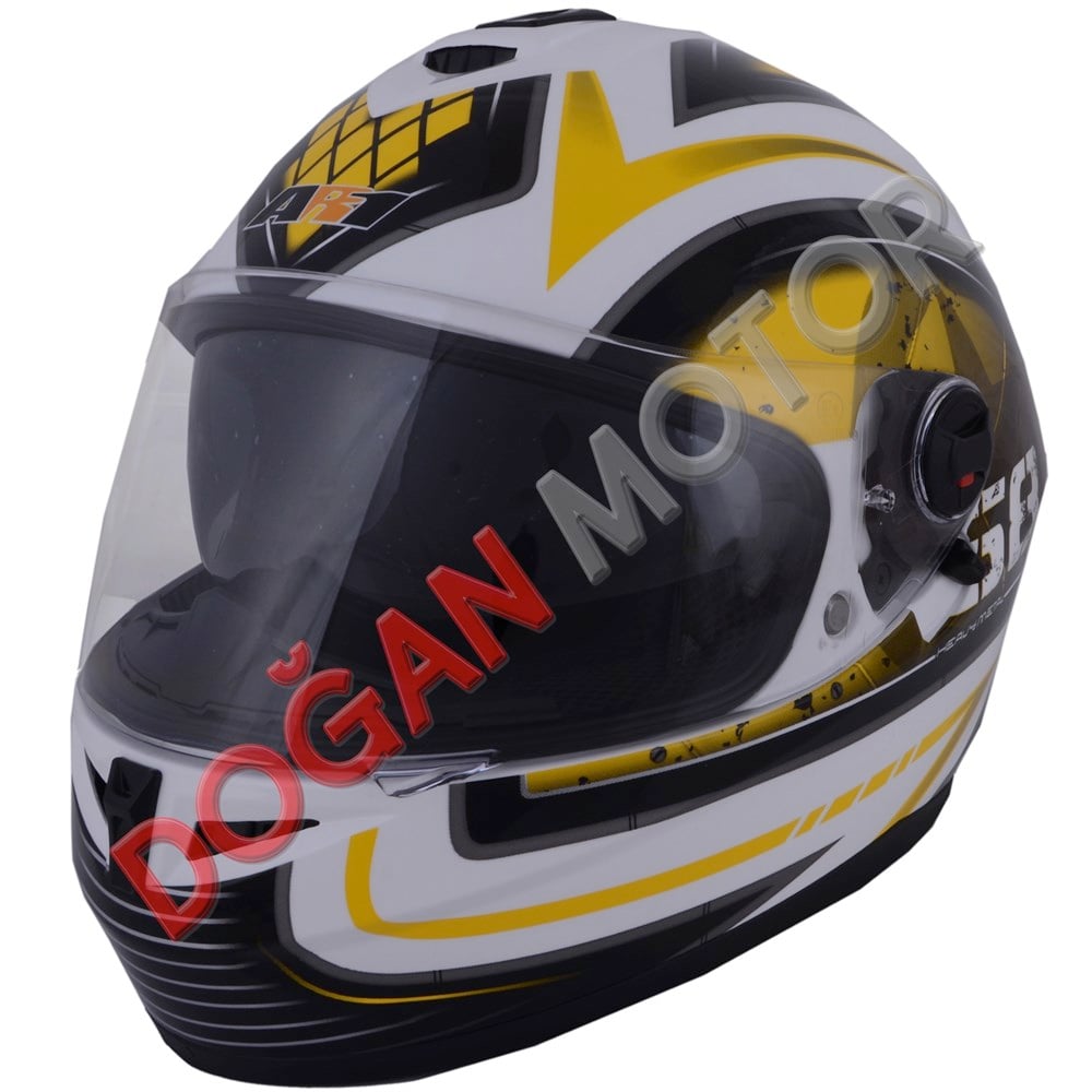 KAPALI KASK SİYAH-SARI  S
