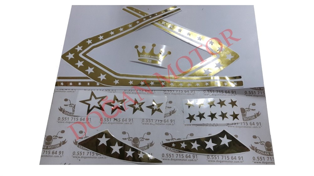DEPO ŞERİTİ+ÇAMURLUK STİCKERİ+YILDIZ SETLERİ TAKIM GOLD