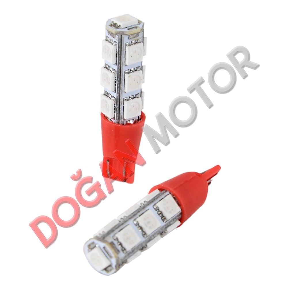 DİPSİZ 13 LED'Lİ AMPUL KIRMIZI - MODEL 10  TEK